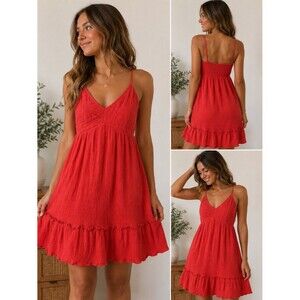 Altar'd State dark pink Tiered Gauze Sundress Spaghetti Strap XS Boho